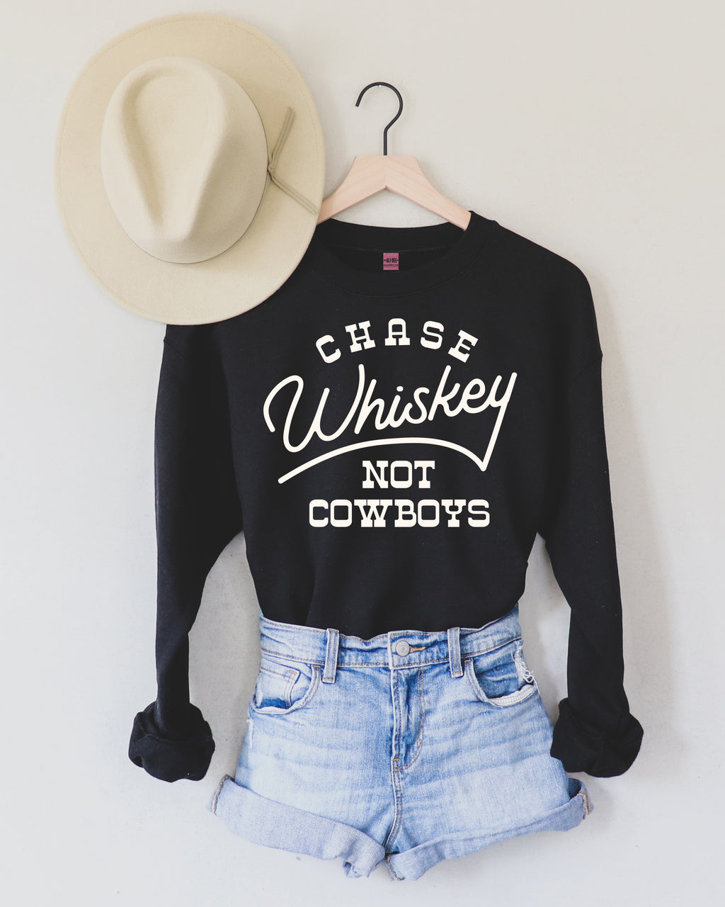 Chase Whiskey Not Cowboys Sweatshirt - Black