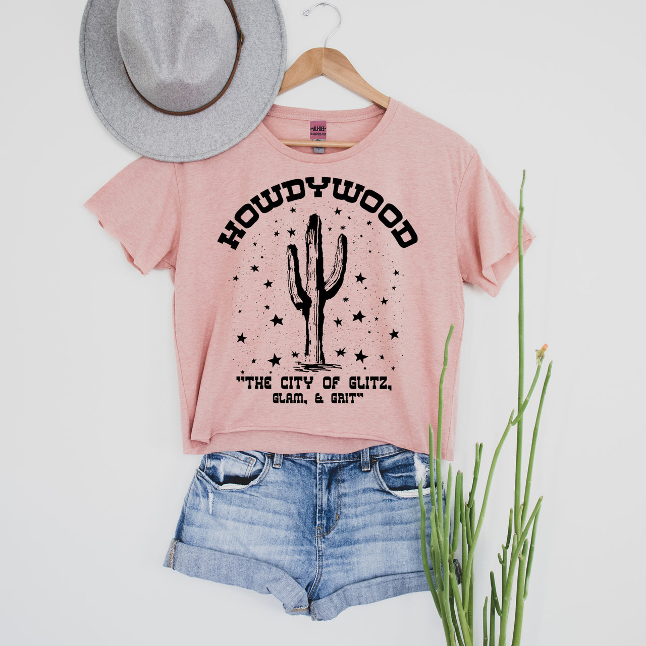 Howdywood Crop Tee - Desert Pink