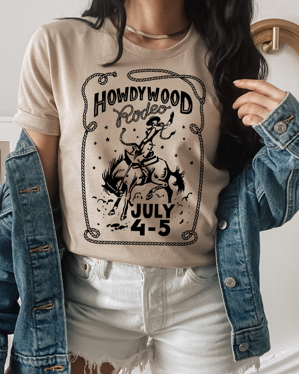 Howdywood Rodeo Poster Tee - Heather Tan