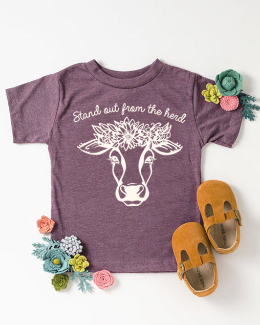 Kids Stand Out From The Herd Tee - Heather Cassis