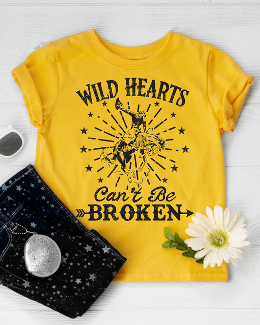 Kids Wild Hearts Can't Be Broken Tee - Mellow Yellow