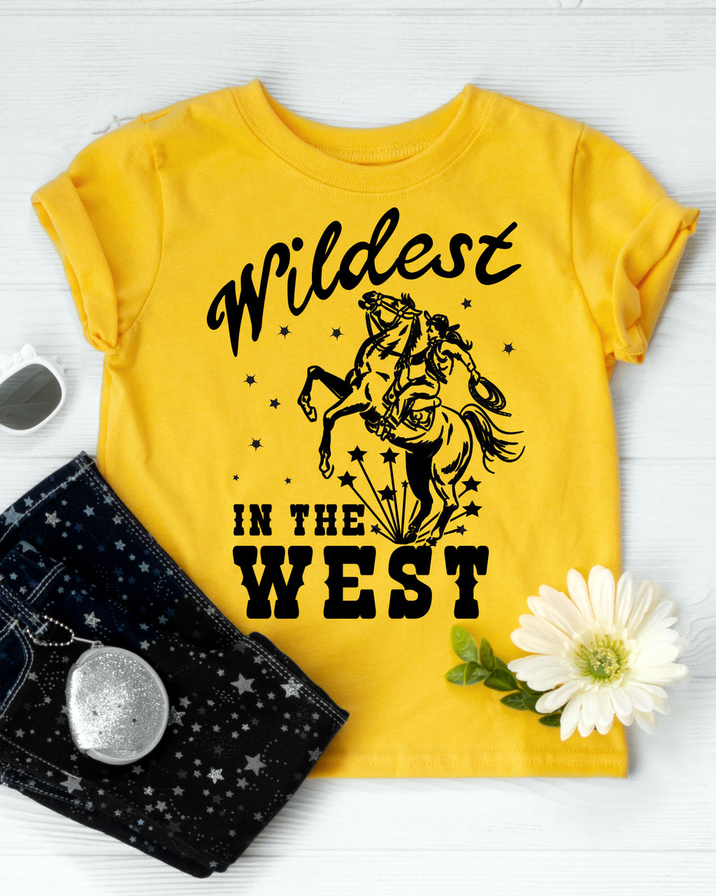 Kids Wildest in the West Tee - Mellow Yellow