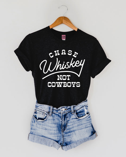 Chase Whiskey Not Cowboys Tee - Heather Black