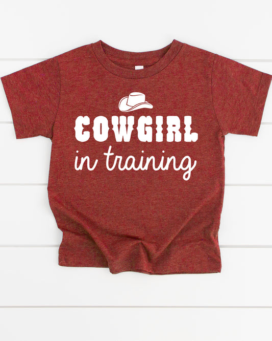Kids Cowgirl in Training Tee - Vintage Red