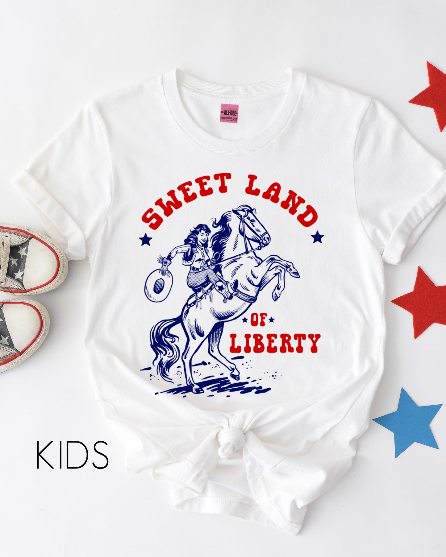 Kids Sweet Land of Liberty - White