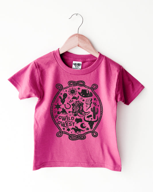 Kids Wild West Icons-  Vintage Hot Pink