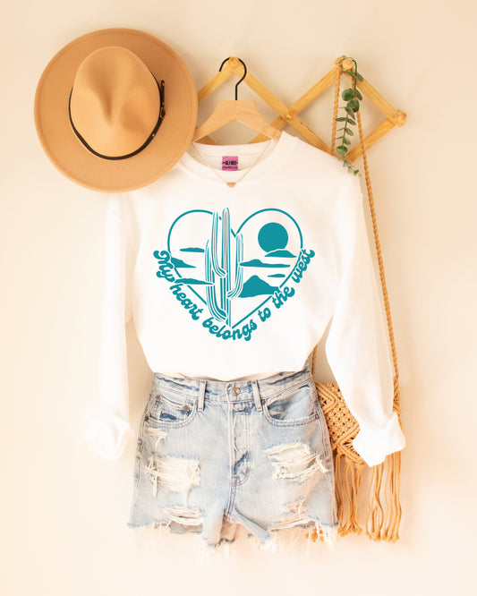 My Heart Belongs to the West Sweatshirt - White