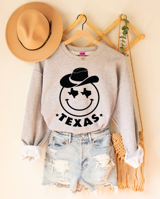 Texas Smiley Sweatshirt - Sport Grey