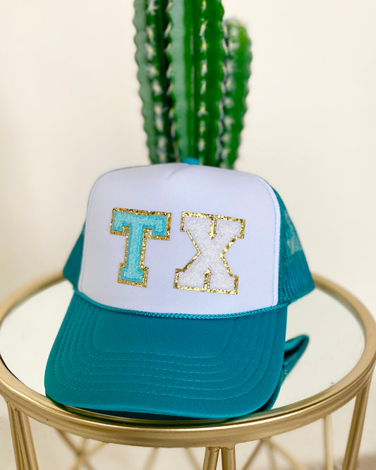 TX Chenille Letters Trucker Hat - Jade