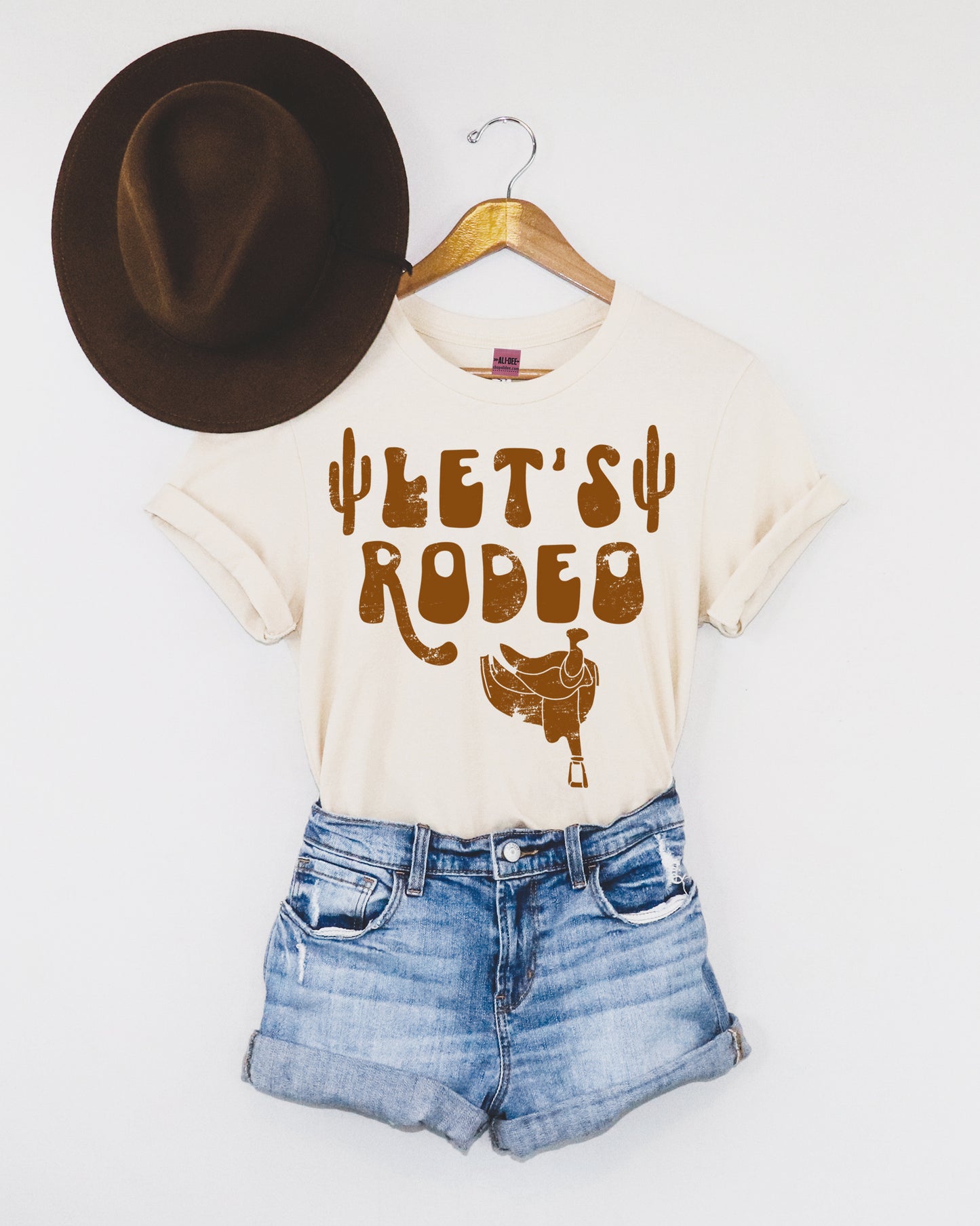 Let's Rodeo Tee- Vintage White