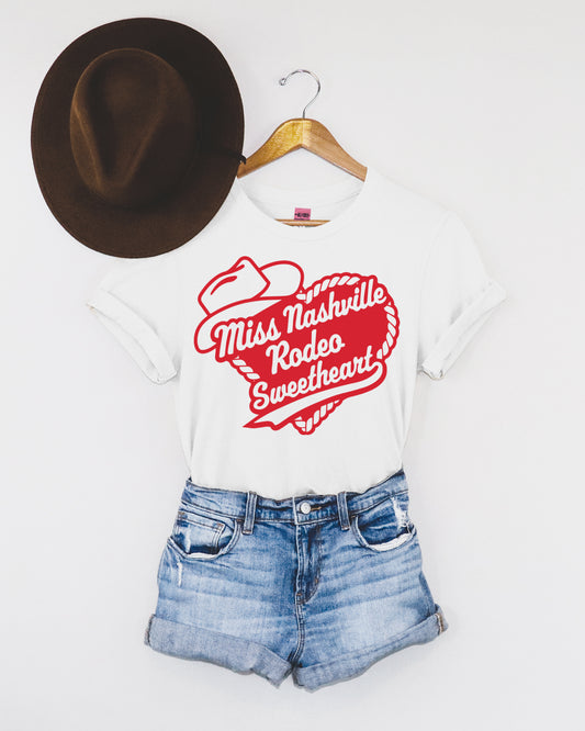Miss Nashville Rodeo Sweetheart Graphic Tee - White