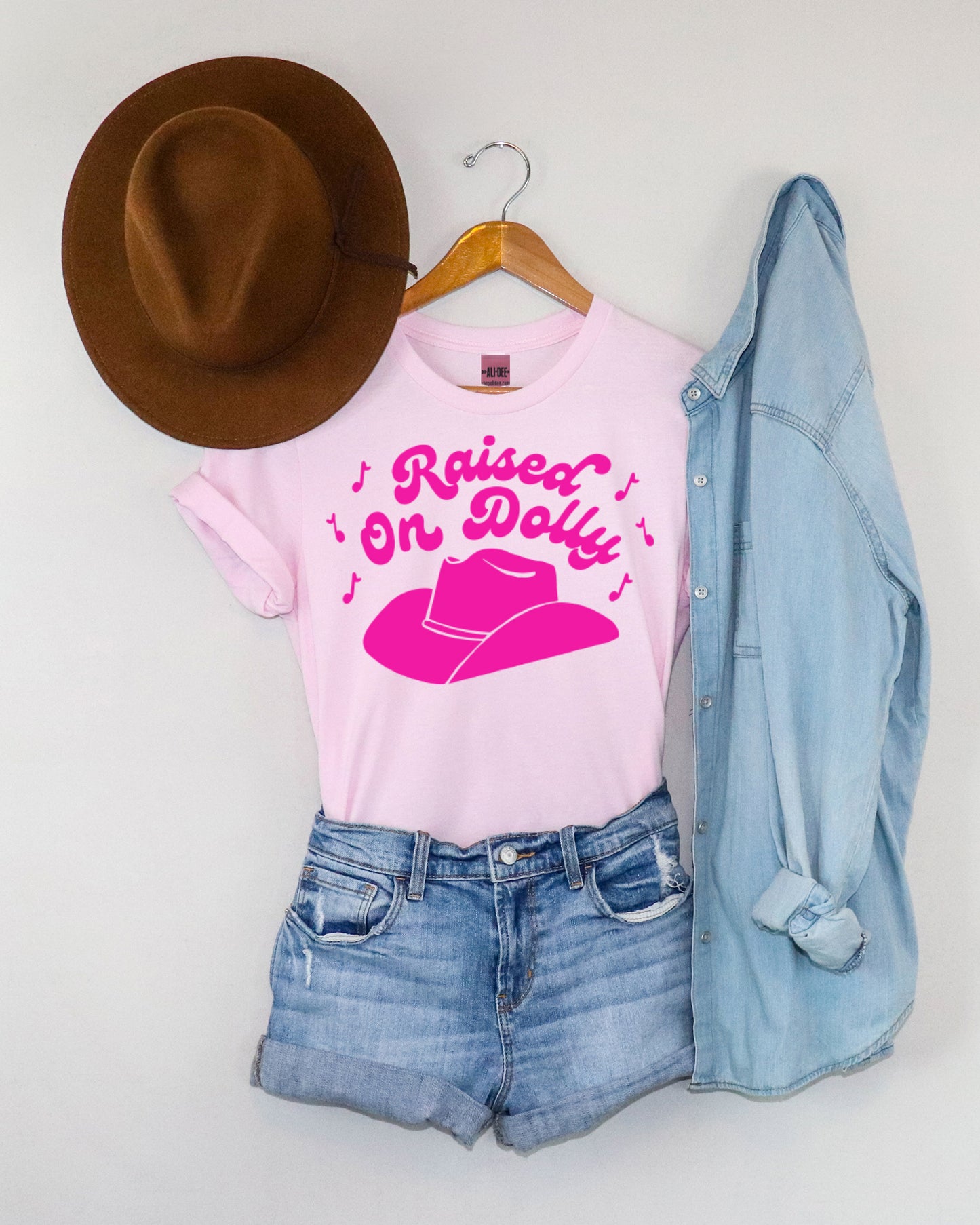 Raised on Dolly Graphic Tee - Soft Pink