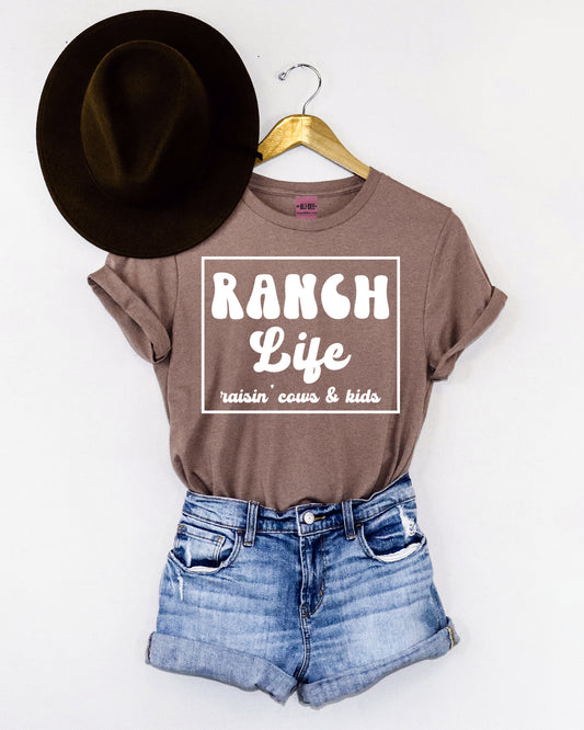 Ranch Life Tee - Heather Brown