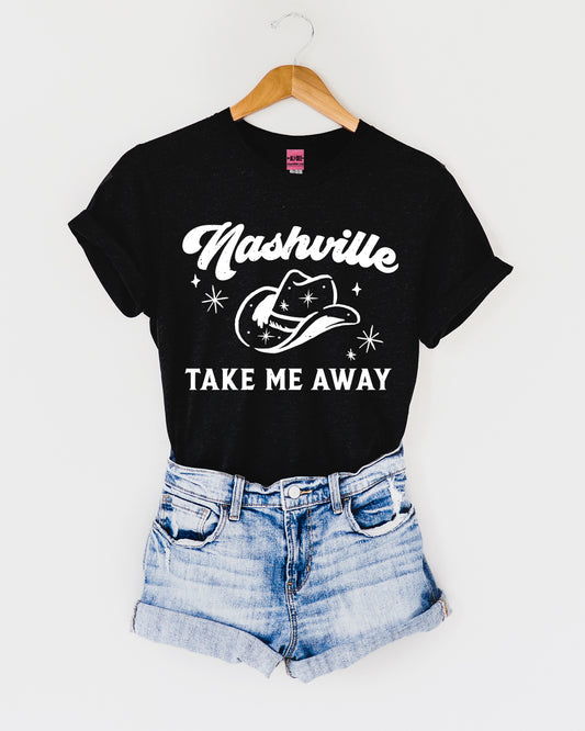 Nashville Take Me Away Graphic Tee - Black