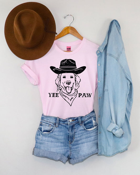 Yee Paw Western Graphic Tee - Pink