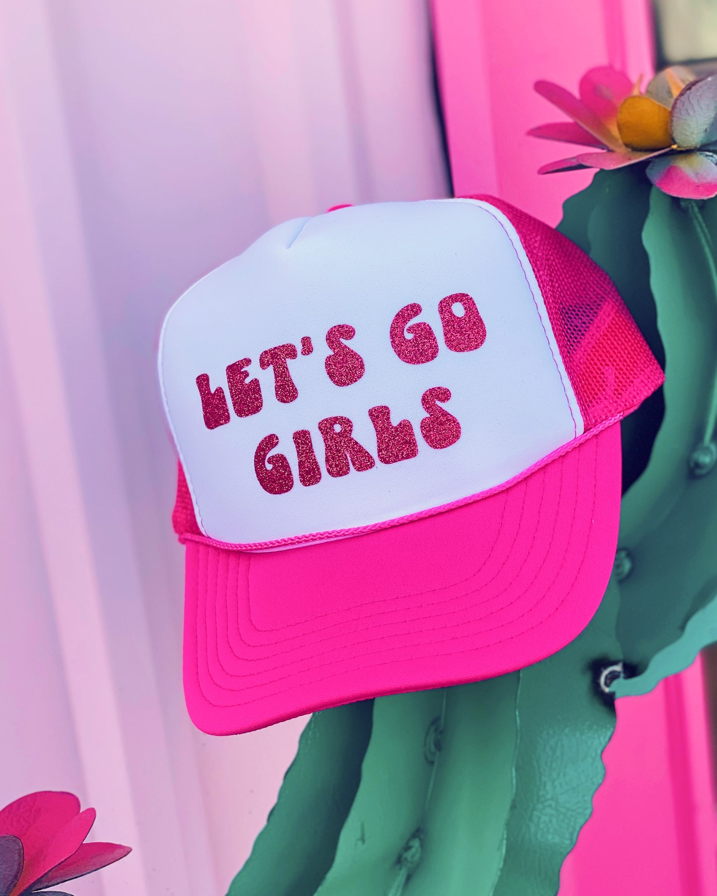 Let’s Go Girls Glitter Trucker Hat