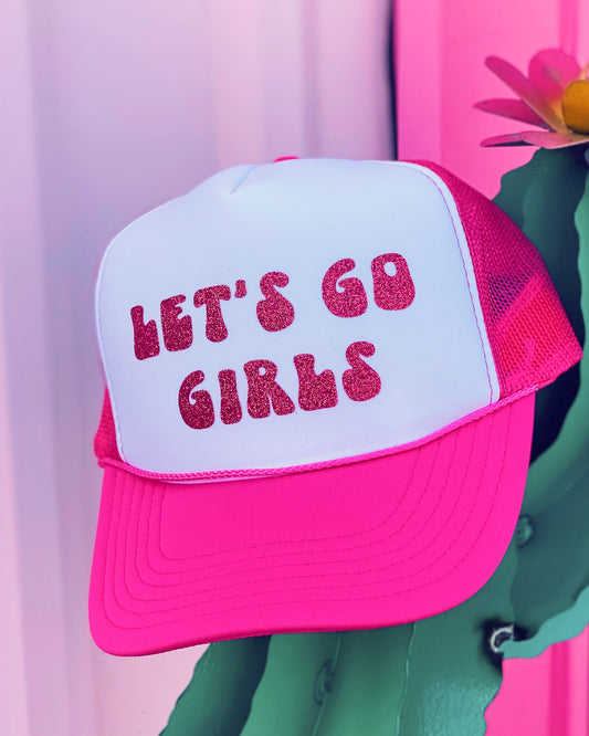 Let’s Go Girls Glitter Trucker Hat