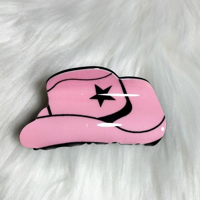 Cowboy Hat Claw Clip - Pink